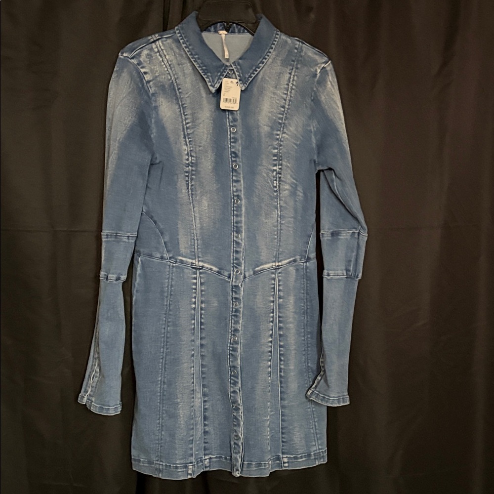 Free People Long Sleeve Denim Dress